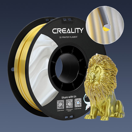 Filament CR-Silk PLA Creality (złoto-srebrny) 1,75 mm / 1 kg