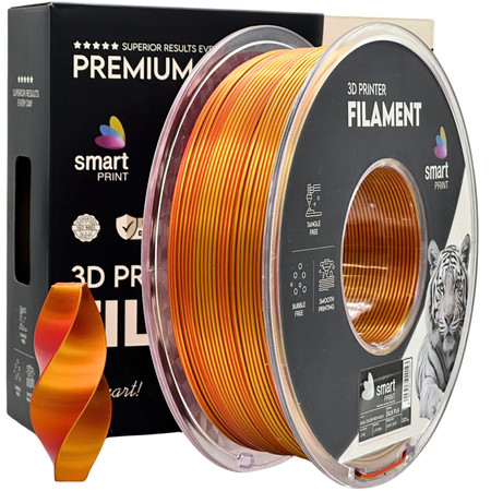 Filament PLA Silk Czerwony Złoty 1,75mm 1 kg